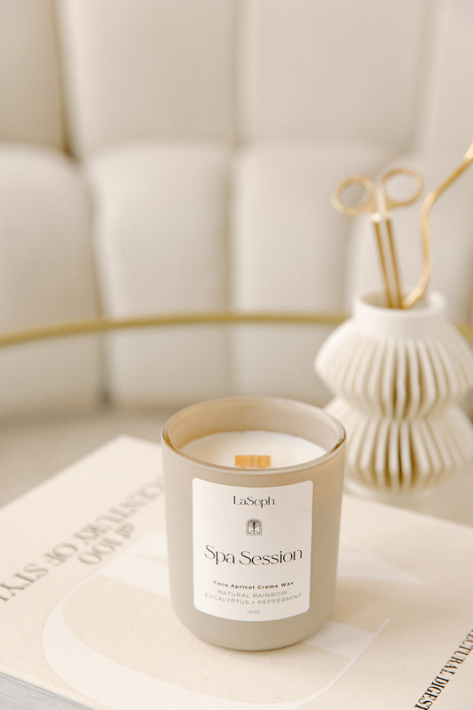 LaSoph Candles Luxury Serenity Ecofriendly Spa Session Eucalyptus peppermint