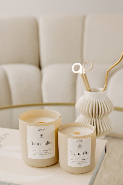 LaSoph Candles Luxury Serenity Ecofriendly Tranquility tranquil tonka sweet sandalwood relaxing smell